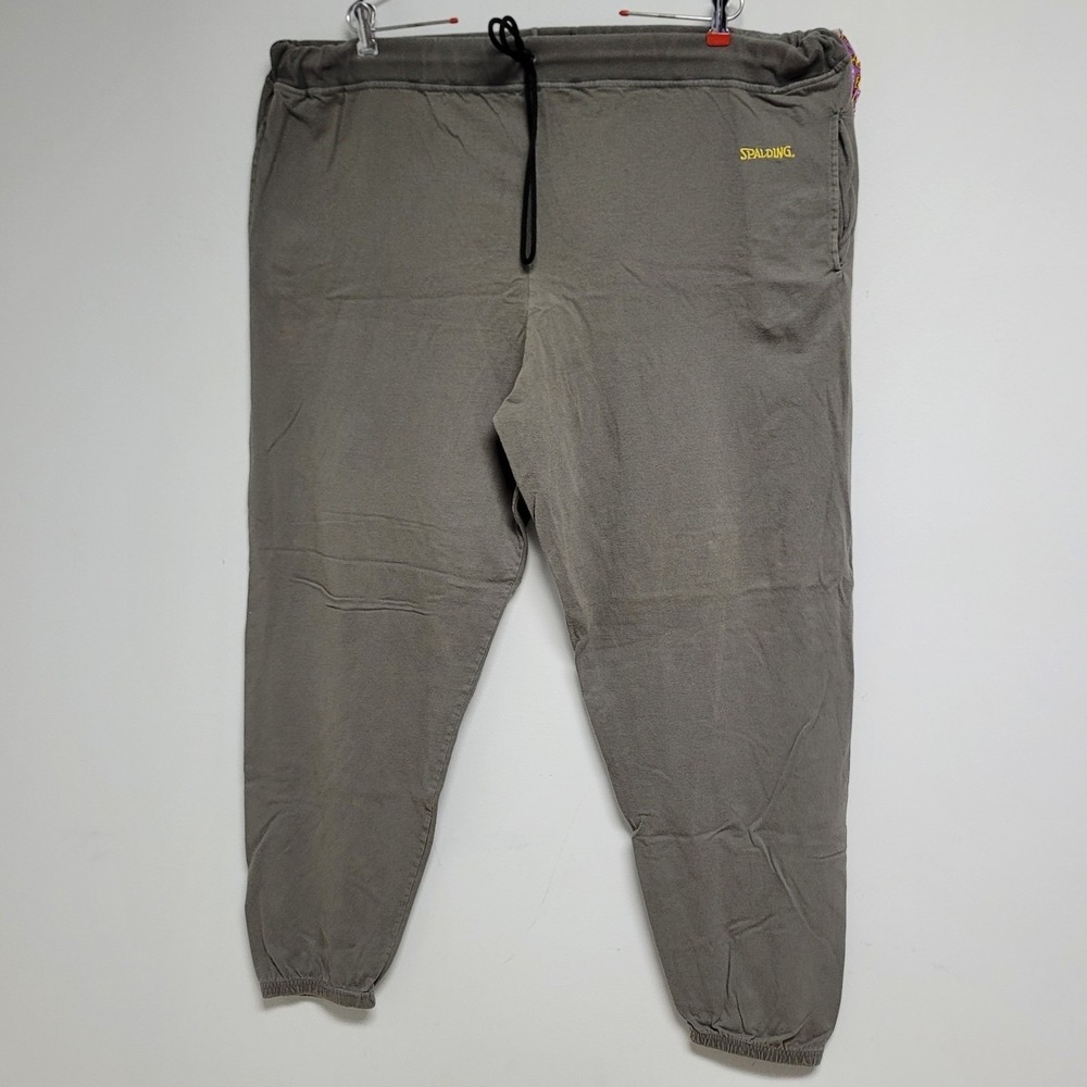 Vintage Spalding Gray Sweat Pants Joggers Adult 2XL Adjustable Drawstring Cotton